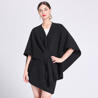 Chic Shawl Cape Poncho | Fashionable Outerwear Cape - Modestly Vogue 
