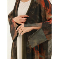 Open Front Tie-Dye Abaya – Modest Full Sleeve Arabian Style - Modestly Vogue 