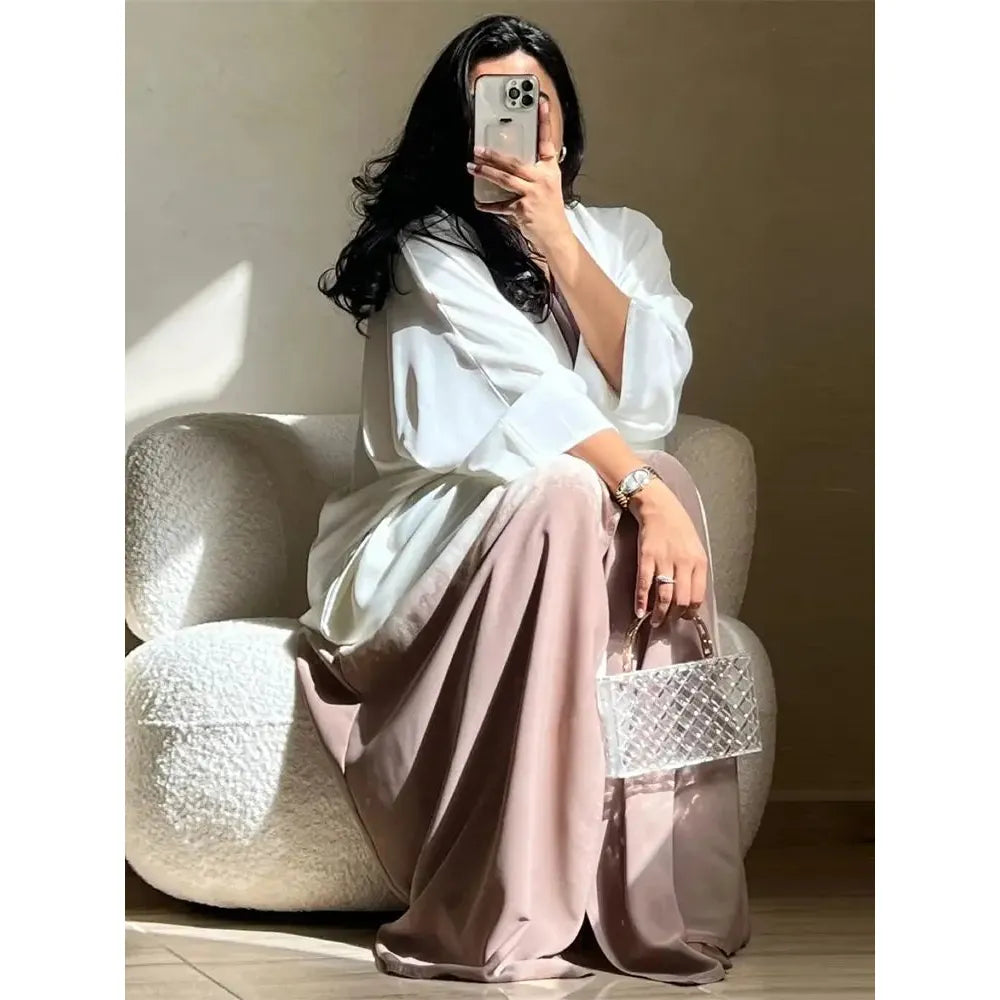 Ramadan & Eid Tie-Dye Open Batwing Kimono Abaya – Dubai Summer Style - Modestly Vogue 