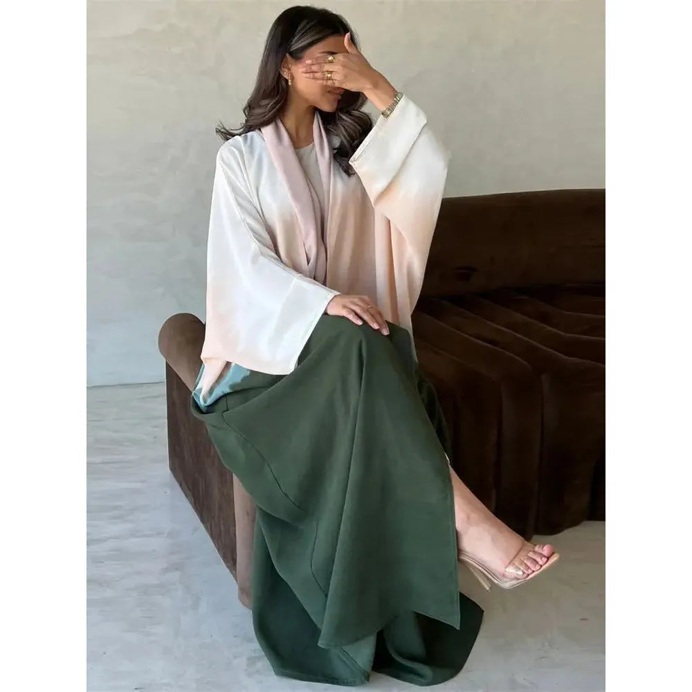 Ramadan & Eid Tie-Dye Open Batwing Kimono Abaya – Dubai Summer Style - Modestly Vogue 