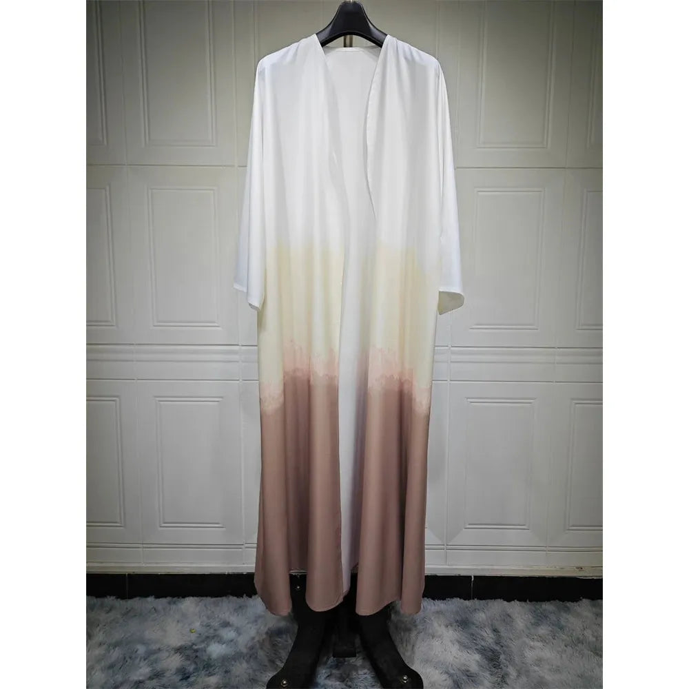 Ramadan & Eid Tie-Dye Open Batwing Kimono Abaya – Dubai Summer Style - Modestly Vogue 