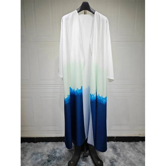 Ramadan & Eid Tie-Dye Open Batwing Kimono Abaya – Dubai Summer Style - Modestly Vogue 