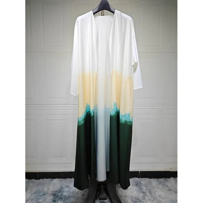 Ramadan & Eid Tie-Dye Open Batwing Kimono Abaya – Dubai Summer Style - Modestly Vogue 