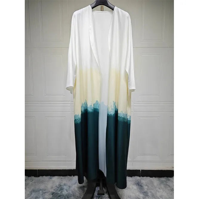 Ramadan & Eid Tie-Dye Open Batwing Kimono Abaya – Dubai Summer Style - Modestly Vogue 