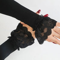 Ruffle Lace Arm Sleeve Driving Gloves – Decorative Sun Protection - Modestly Vogue 