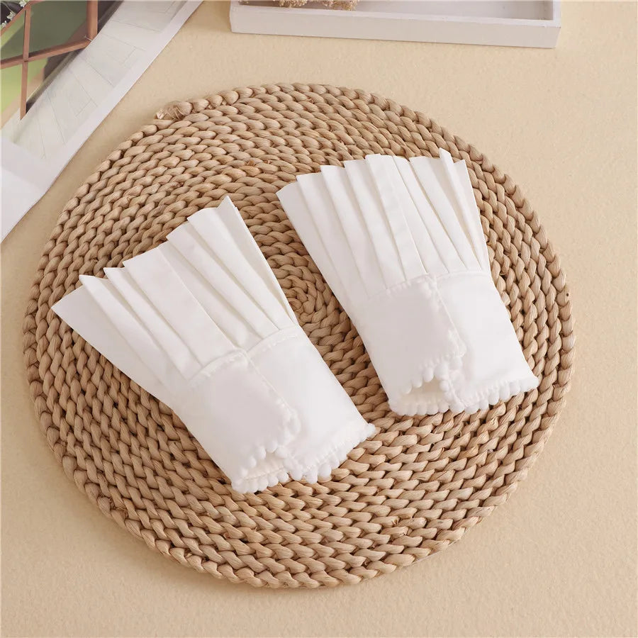 Chiffon Pleated Flare False Cuffs – Elegant Fake Sleeves - Modestly Vogue 