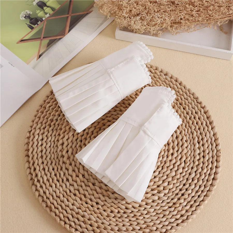 Chiffon Pleated Flare False Cuffs – Elegant Fake Sleeves - Modestly Vogue 