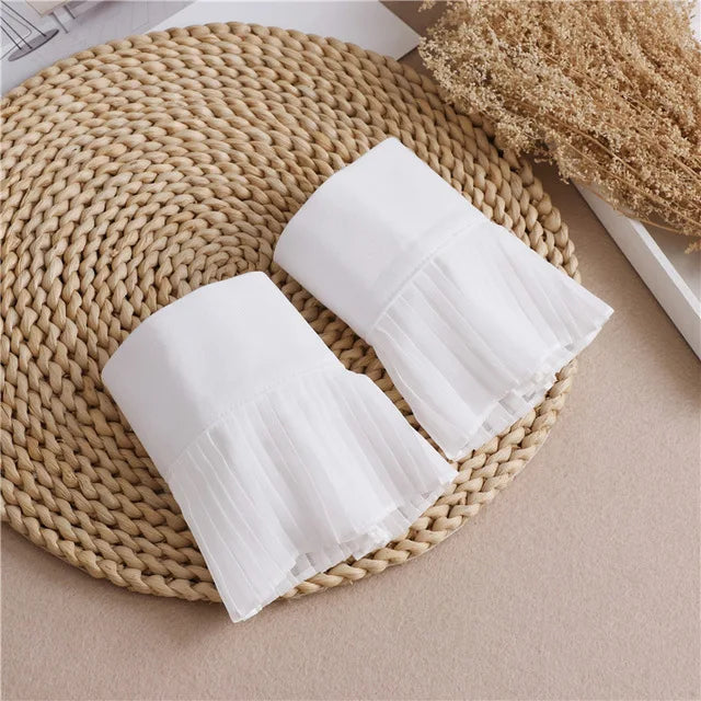 Chiffon Pleated Flare False Cuffs – Elegant Fake Sleeves - Modestly Vogue 