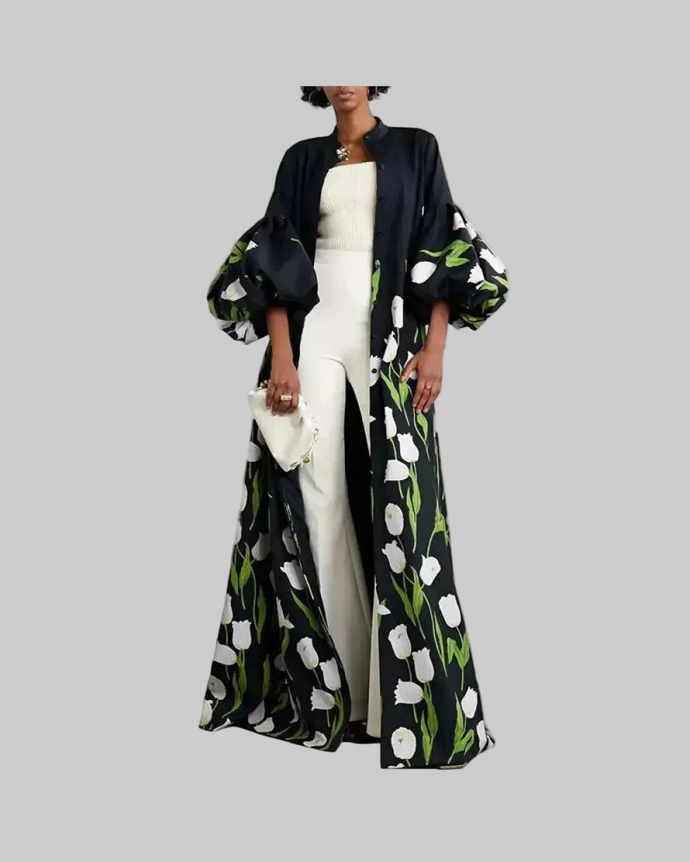 Women Elegant Floral Printed Maxi Kimono – Stylish & Comfortable Lightweight - Modestly Vogue 