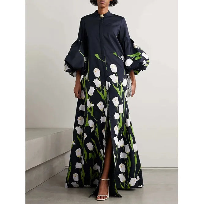 Women Elegant Floral Printed Maxi Kimono – Stylish & Comfortable Lightweight - Modestly Vogue 