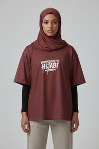 Burgundy Unapologetic Hijabi Boxy football jersey