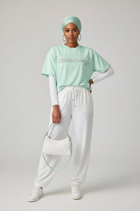 Mint SpokenEnergy™ Boxy football jersey - Modestly Vogue 