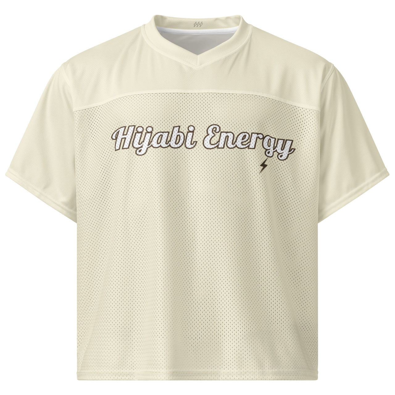 Cream Spoken Energy™ Boxy football jersey - Modestly Vogue 