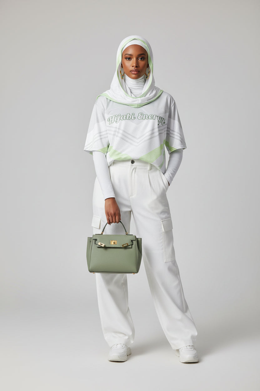 Print Spoken Energy™ Boxy football jersey - Modestly Vogue 