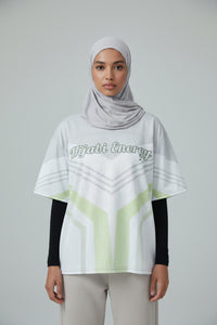 Print Spoken Energy™ Boxy football jersey - Modestly Vogue 