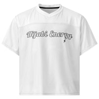 White Spoken Energy™ Boxy football jersey - Modestly Vogue 