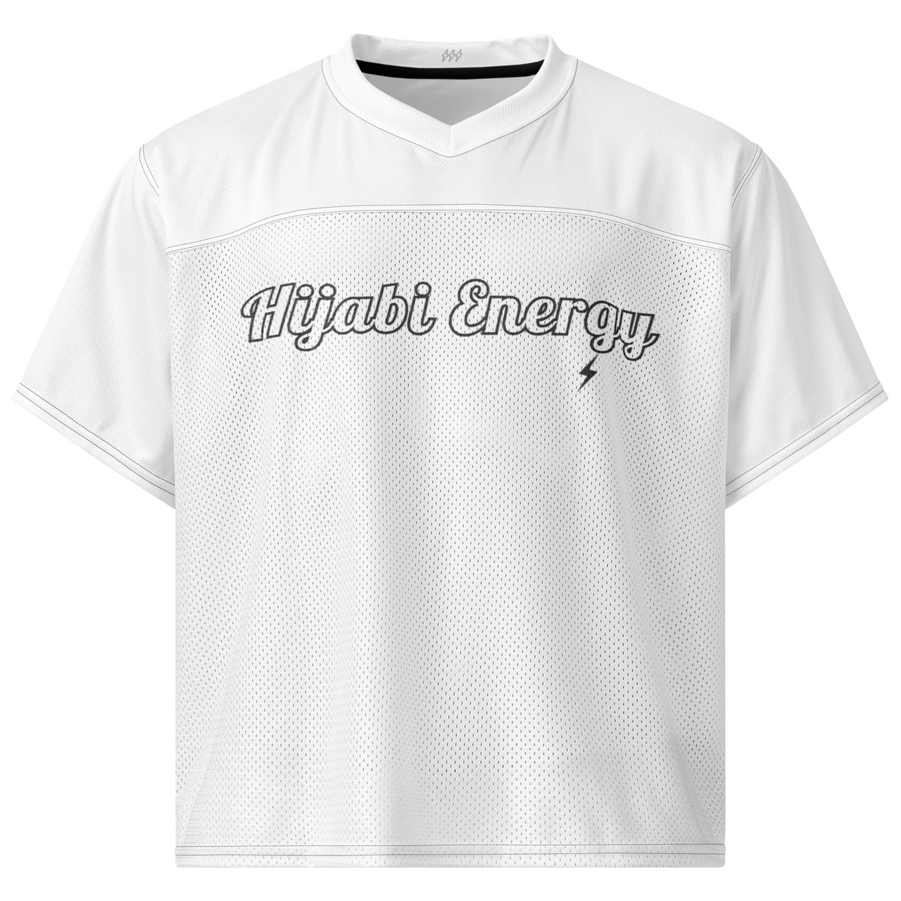 White Spoken Energy™ Boxy football jersey - Modestly Vogue 