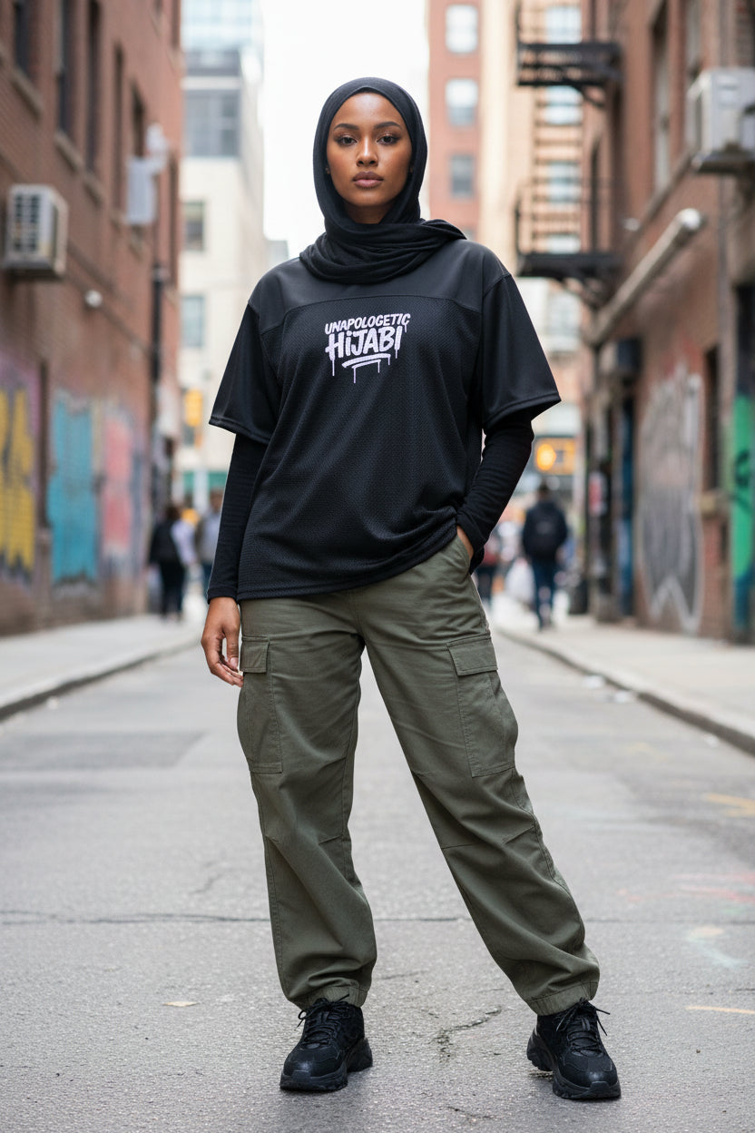 Unapologetic Hiabi Boxy football jersey - Modestly Vogue 