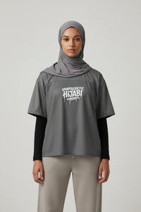 Grey Unapologetic Hijabi Boxy football jersey