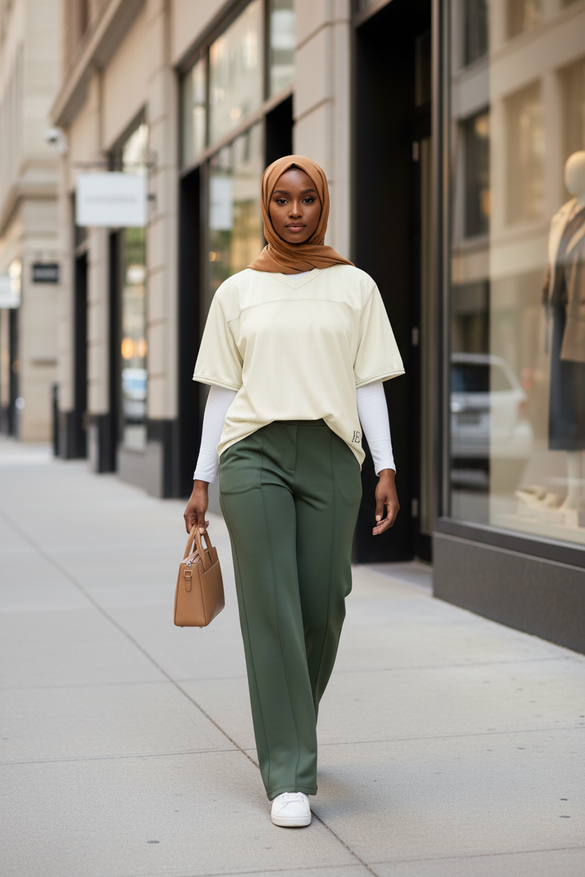 Cream Hijabi Energy™ Boxy football jersey