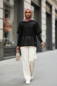 Black Hijabi Energy™ Boxy jersey Top