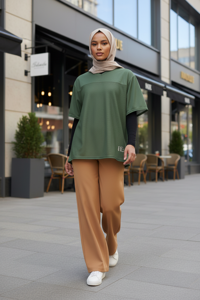 Hijabi Energy Olive football jersey