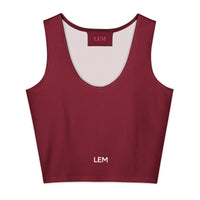 LEM Bordeaux Cotton crop top Tee - Modestly Vogue 