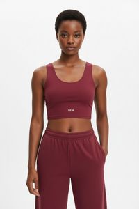 LEM Bordeaux Cotton crop top Tee - Modestly Vogue 