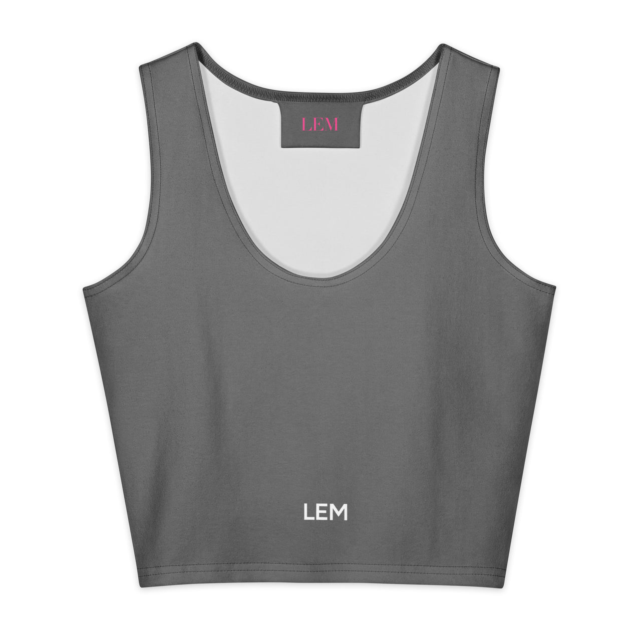 LEM Grey Cotton crop top Tee - Modestly Vogue 