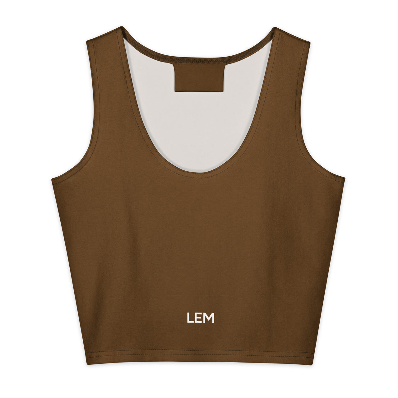 LEM Brown Cotton crop top Tee - Modestly Vogue 