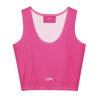 LEM Candy Pink Cotton crop top Tee - Modestly Vogue 