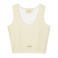 LEM Cream Cotton crop top - Modestly Vogue 