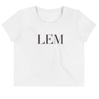 White LEM Crop Tee Essential Casual Top for Women - Modestly Vogue 