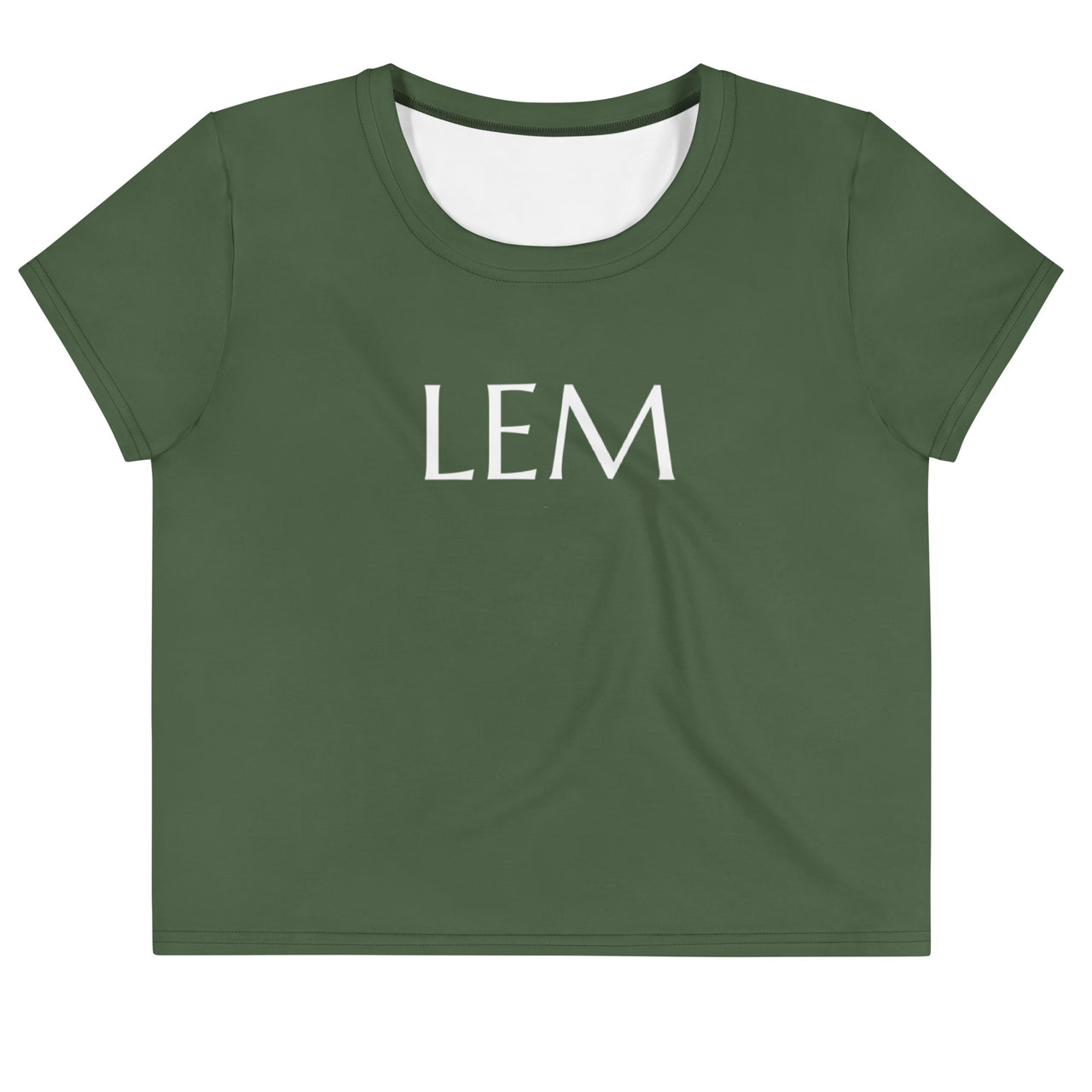 Olive LEM Crop Tee Essential Casual Top for Women - Modestly Vogue 