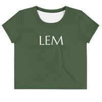 Olive LEM Crop Tee Essential Casual Top for Women - Modestly Vogue 