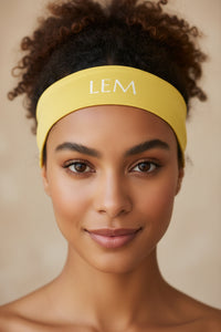 LEM Butter Yellow Monogram Headband