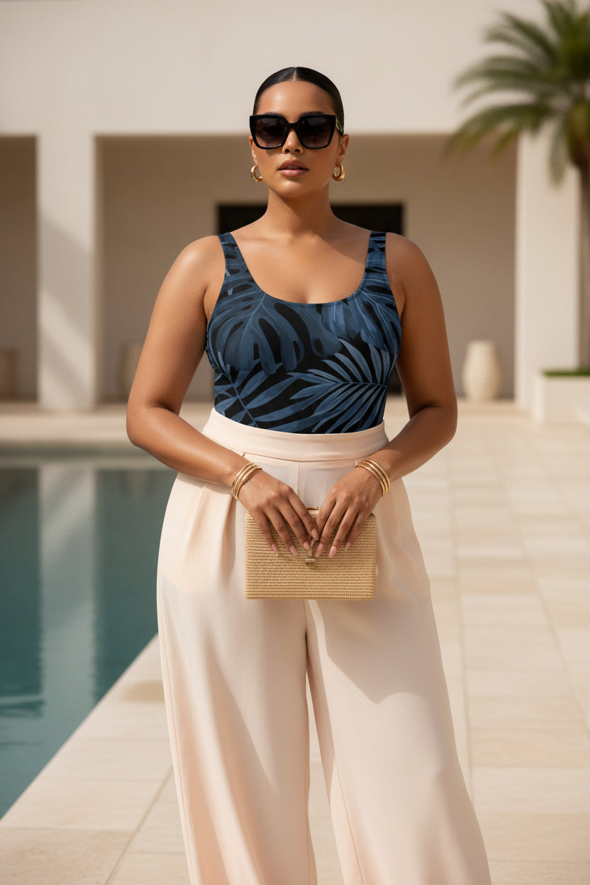 LEM Studio Swim After Hours PalmOne-Piece Swimsuit - Modestly Vogue 