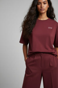 LEM Bordeaux Oversized cotton t-shirt - Modestly Vogue 