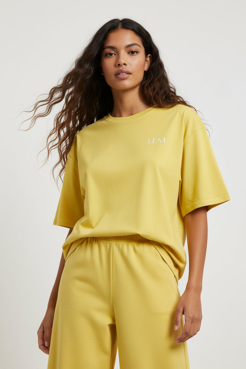 LEM Butter Yellow Oversized cotton t-shirt