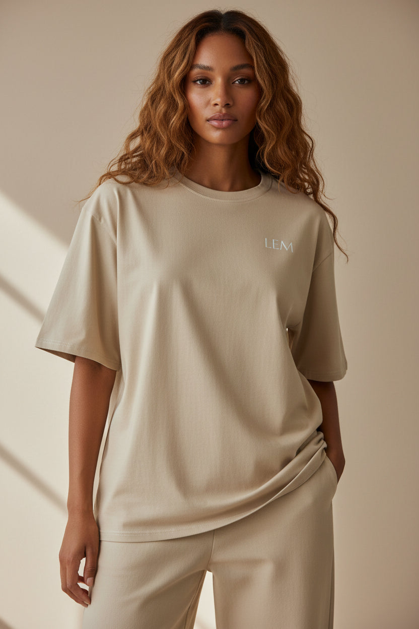 LEM Sand Oversized cotton t-shirt