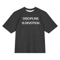 Discipline is Devotion Black Oversized Tee- Washed Black - Modestly Vogue 