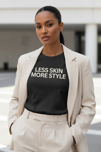 Less Skin More Style Tee- Soft Black - Modestly Vogue 