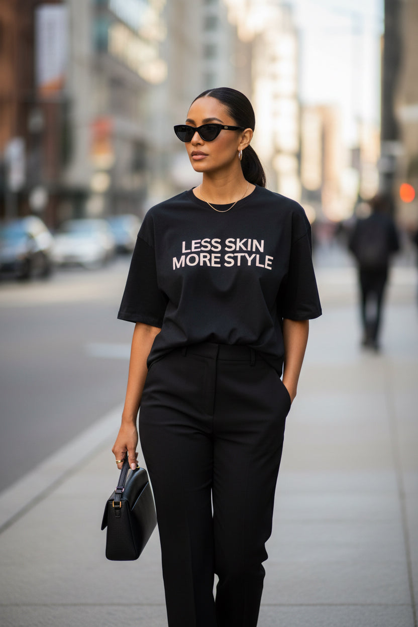 Modest Mindset™ Black Statement Tee - Modestly Vogue 