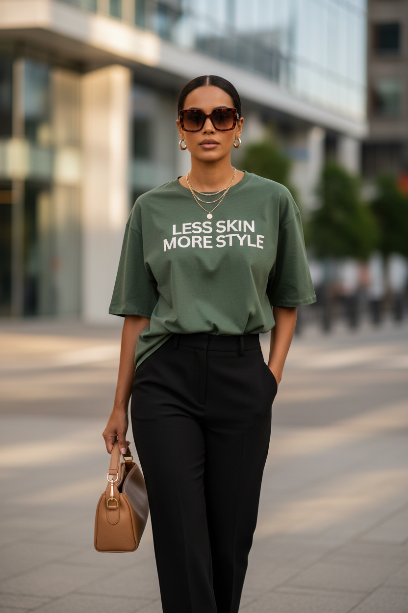 Modest Mindset Olive Statement Tee - Modestly Vogue 