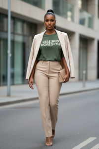 Less Skin More Style Tee- Olive - Modestly Vogue 
