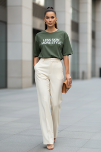 Less Skin More Style Tee- Olive - Modestly Vogue 