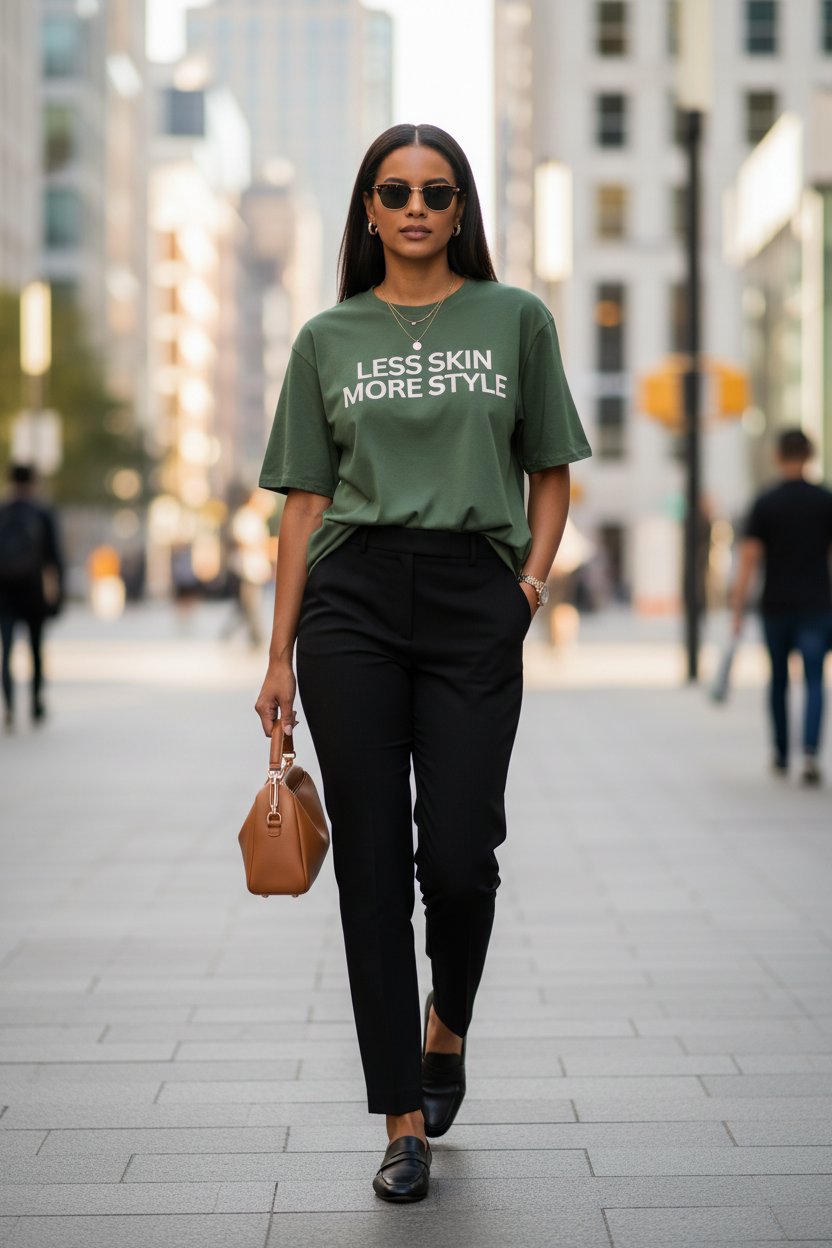 Modest Mindset Olive Statement Tee - Modestly Vogue 