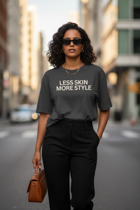 Modest Mindset™ Charcoal Grey Statement Tee - Modestly Vogue 