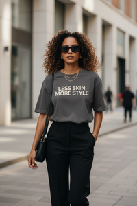 Modest Mindset™ Charcoal Grey Statement Tee - Modestly Vogue 