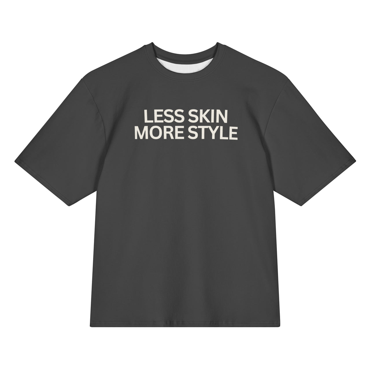Less Skin More Style Tee - Charcoal Grey - Modestly Vogue 